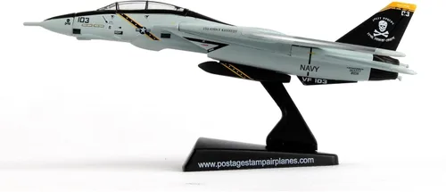 Miniatura 4 de Daron Worldwide Trading - Sello de franqueo F-14 Tomcat Vf-103 Jolly Rogers modelo de avión a escala 1/16o, de 144 meses a 1000 meses, color negro