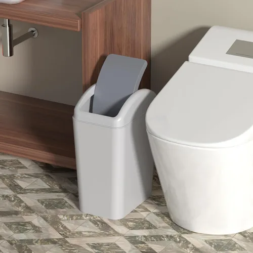 Miniatura 5 de Taysisiter - Cubo de basura de plástico de 4.5 galones con tapa, cubo de basura delgado con parte superior, 3 paquetes Small Plastic Garbage Bin