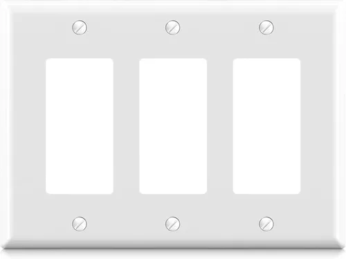 Miniatura 25 de ELEGRP Placas decorativas de pared de 3 posiciones, tamaño mediano 4.88" H x 6.75" L, cubierta frontal termoplástica irrompible para interruptor