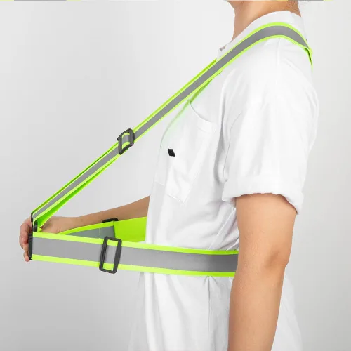 Miniatura 7 de Chaleco de seguridad personalizado correas ligero ajustable de alta visibilidad reflectante chaleco de seguridad construcción exterior Amarillo-b