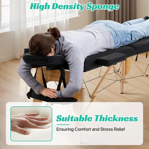 Miniatura 2 de Mesa de masaje portátil - Cama de spa plegable para fisioterapia, esteticista, tatuaje - negro