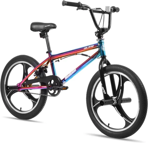 Miniatura 11 de Hiland - Bicicleta BMX de 20 pulgadas para niños y niñas de 5 a 12 años, giro de 360 grados, 4 clavijas, bicicleta BMX de una velocidad para niños