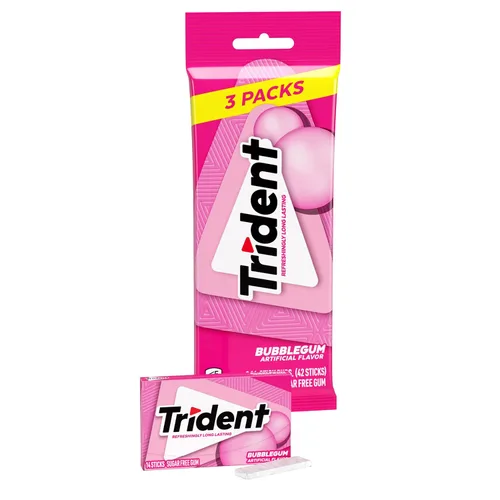 Miniatura 12 de Trident Goma de mascar de menta verde sin azúcar, 3 paquetes de 14 piezas (42 piezas en total)