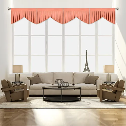 Miniatura 24 de Cenefas para Sala de Estar Amarillo Brillante Opacas con Bolsillo para Barra Cenefas para Ventanas, Paquete de 1 (Amarillo Brillante 39" An x 20" L)