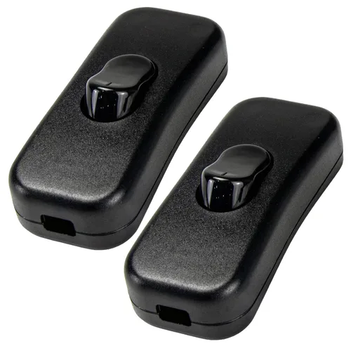 Paquete de 2 interruptores de cable en línea, interruptor de control de lámpara de encendido/apagado para dormitorio, lámpara de mesa, cable de