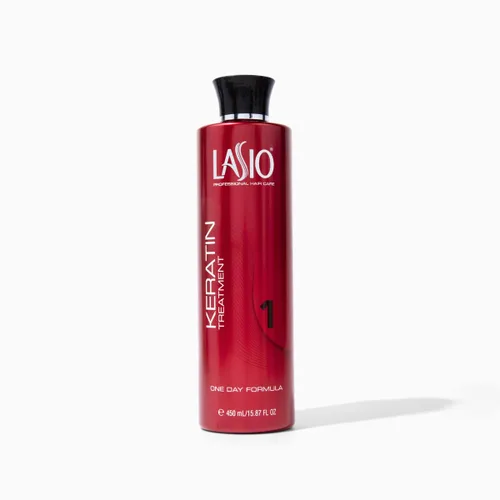 Lasio Keratin One Day Formula15.87 Fl. Oz., Infundido con extracto de ámbar, elimina el 100% encrespamiento y 90% rizos, acondicionador ligero