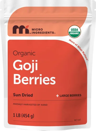 Miniatura 9 de Bayas de Goji Orgánicas 32 Onzas, Bayas Enteras Grandes Secas al Sol Libres de Sulfatos, Antioxidante Natural Baya Superalimento Cruda