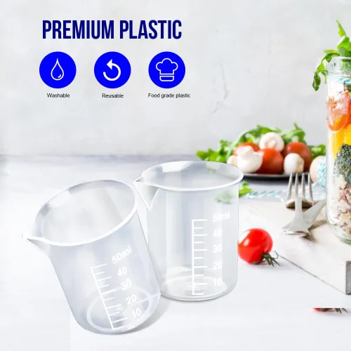 Miniatura 3 de LEOBRO Vasos de mezcla de epoxi de 1.7 fl oz/1.7 oz, 38 vasos de resina epoxi graduados, vaso de vertido, vasos de plástico para medición, resina