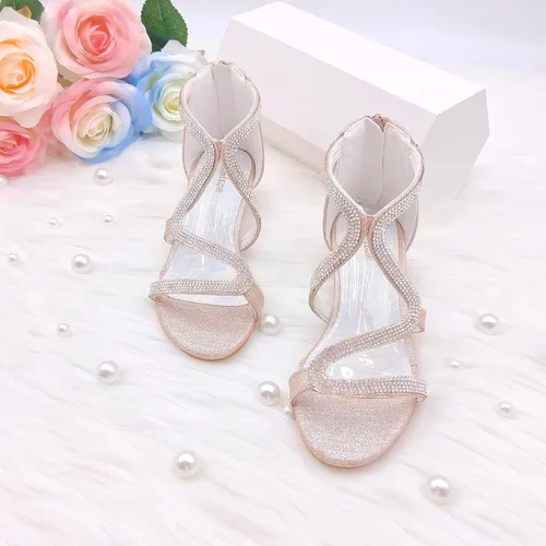 Miniatura 3 de Zapatos de tacón alto para niñas, zapatos de vestir para fiesta de boda, sandalias de tacón alto para niñas pequeñas y grandes