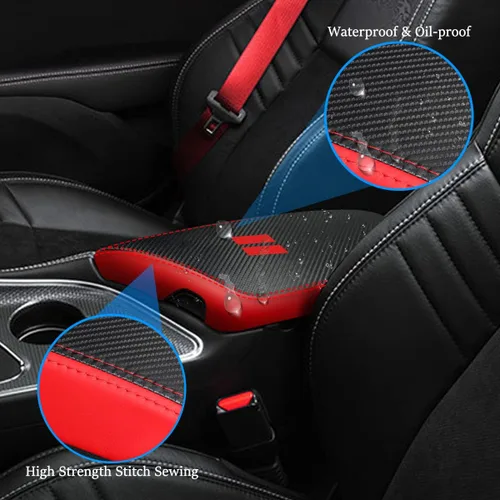 Miniatura 4 de para Dodge Challenger 2015-2023 Funda para Reposabrazos de Coche, Resistente al Agua, Funda para Consola Central, Fundas para Reposabrazos, Fibra