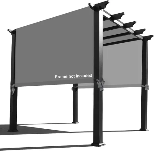 Miniatura 13 de Alion Home Toldo de repuesto universal impermeable con bolsillo para cortinero para pérgola (12 x 6.5 pies, gris)