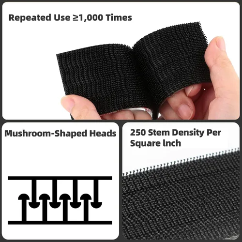 Miniatura 2 de 3M Dual Lock SJ3550A 1 pulgada × 8 pies Negro Paquete de 2 Cinta de Montaje con Sujetador Recerrable Cinta Adhesiva Fuerte con Gancho de Bloqueo