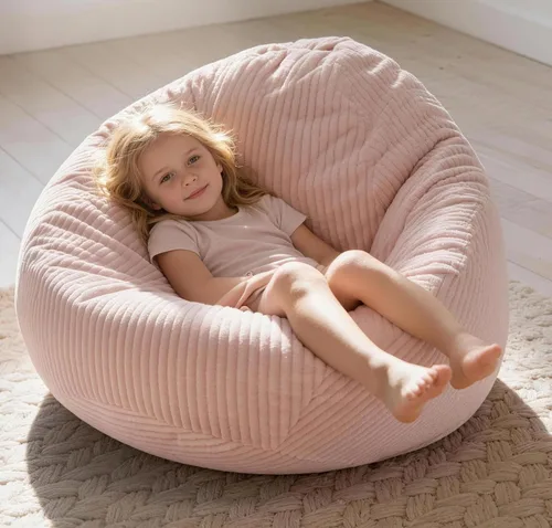 Miniatura 8 de ENBAOHUI Puf para niños, silla Comfoy de espuma viscoelástica con sofá de relleno, color verde