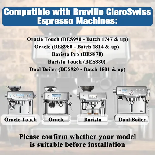 Miniatura 5 de Paquete de 2 filtros de agua de repuesto para máquina de espresso Breville Barista Touch Bes880, Barista Pro BES878, Oracle Touch BES990, Oracle