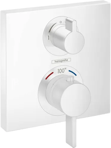 Miniatura 7 de hansgrohe Ecostat 15712341 - Moderna válvula de ducha termostática con control de temperatura en cromo negro cepillado
