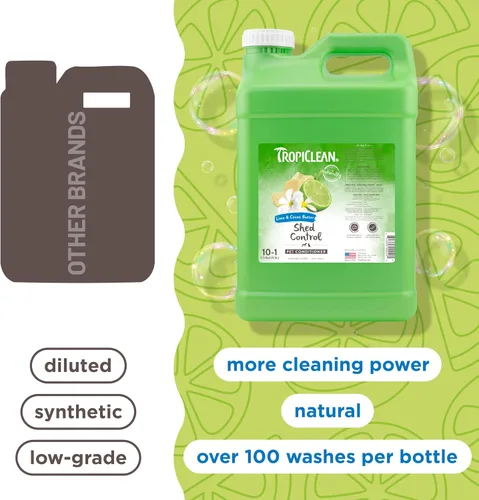 Miniatura 7 de TropiClean Deshedding - Acondicionador profesional para perros, reduce la caída y suaviza el pelaje, seguro para cachorros, aroma a manteca de lima