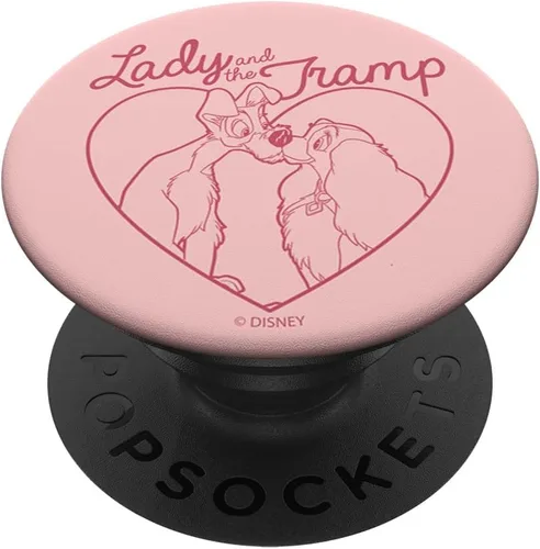 Disney Lady And The Tramp Heart Rettrait PopSockets agarre y soporte para teléfonos y tabletas