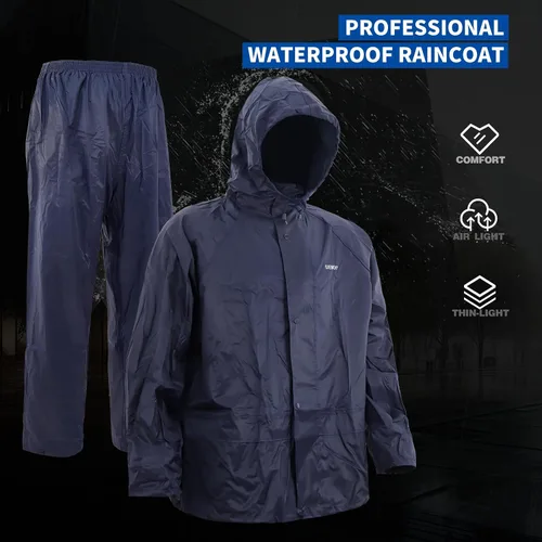 Miniatura 2 de Traje impermeable al aire libre impermeable transpirable alto rendimiento duradero lluvia Gear chaqueta con capucha