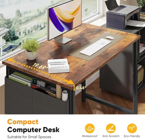 Miniatura 5 de NEWBULIG Escritorio de Computadora de 40 Pulgadas, Escritorios de Oficina en Casa para Dormitorio, Escritura, Juegos, Mesa de Trabajo y Estudio