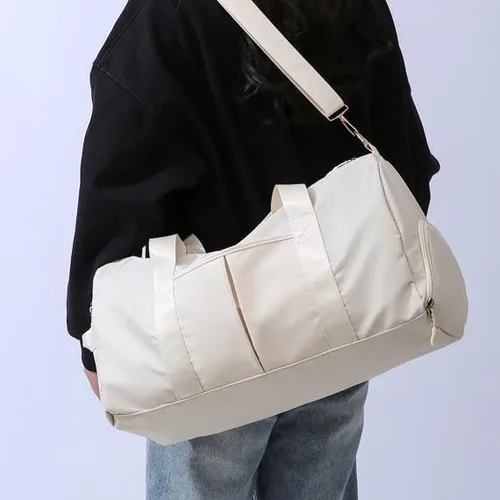 Miniatura 8 de Bolsa de gimnasio para mujeres y hombres con compartimento para zapatos, impermeable, fin de semana, durante la noche, bolsas de lona para natación