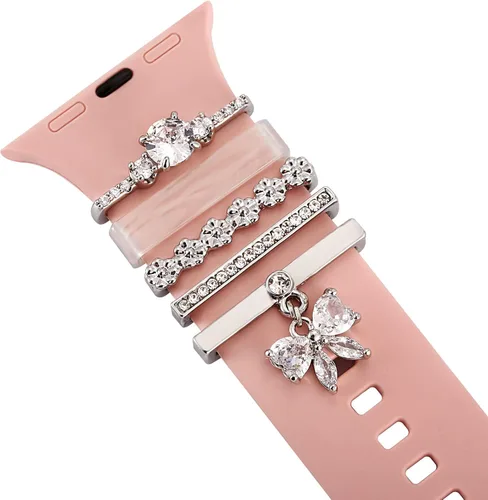 Miniatura 6 de Anillos de amor decorativos compatibles con Apple Watch de cuero de silicona de 1.77 pulgadas, 1.73 pulgadas, 1.65 pulgadas, 1.61 pulgadas, 1.57