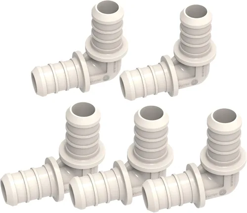 SEAFLO Acoplamiento de tubería PEX de plástico de 90 grados 1/2" Barb x 1/2" adaptador de codo de ajuste de púas compatible con tubo PEX o PE-RT,