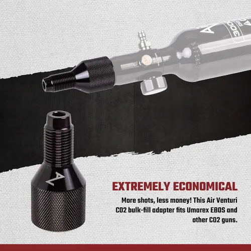 Miniatura 3 de Air Venturi Adaptador de llenado a granel de CO2, adaptador de tanque de CO2, adaptador de tanque de aire BB Gun, negro