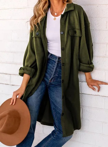Miniatura 5 de Dokotoo Chaqueta de manga larga para mujer, para otoño e invierno, con botones, ajuste holgado