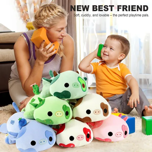 Miniatura 8 de Onsoyours Lindo peluche de vaca, suave peluche de aguacate amoroso, juguete de peluche esponjoso, almohada de aguacate, regalo para niños