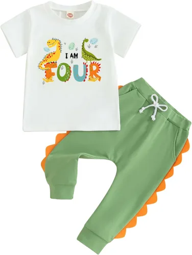 Miniatura 19 de Traje de cumpleaños para bebé niño de 1 a 5 años, conjunto de camisa y pantalón deportivo, conjunto de 1, 2, 3, 4, 5 años