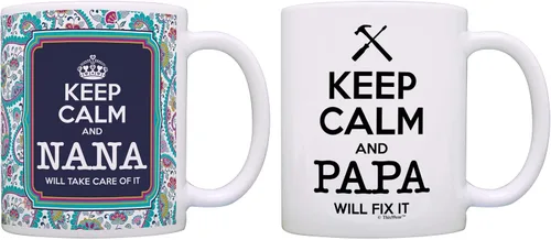 Miniatura 14 de Taza de té o café para regalo de cumpleaños con texto "Keep Calm and Nana Will Take Care of It", Rosado 11oz rosa