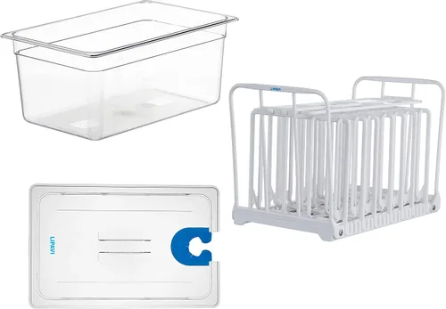 LIPAVI Sistema Sous Vide Modelo NXC15-UNIR - con contenedor C15, estante N15X y una tapa universal - se adapta a prácticamente cualquier máquina