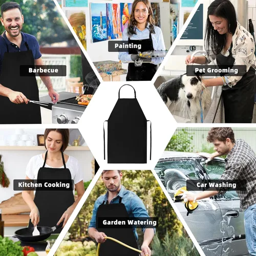 Miniatura 7 de Delantal Impermeable de Servicio Pesado - para Adultos Unisex, Ultraligero, Delantal de Trabajo Industrial Resistente a Químicos Negro-1 paquete