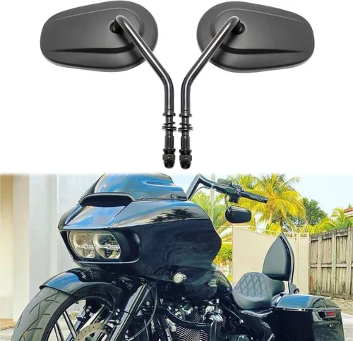 Miniatura 7 de Espejos retrovisores negros de 8 mm en forma de lágrima para motocicleta para Sportster XL 883 1200 Road King V-Rod Street Glide Electra Glide Dyna