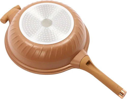 Miniatura 6 de Sartén antiadherente de 12.6 pulgadas de profundidad con tapa de vidrio, rejilla al vapor, olla de micro presión apta para lavavajillas, funciona