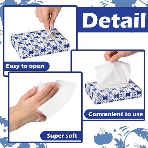 Miniatura 4 de Yinder 24 paquetes de 960 hojas de pañuelos en cubo para el coche, pañuelos faciales desechables para viajes, soporte para pañuelos para el coche, 2