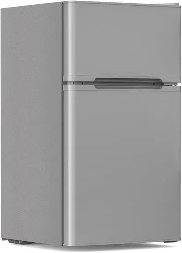 Electactic Refrigerador pequeño de 3.1 pies cúbicos con congelador, refrigerador compacto con 2 puertas, mini refrigerador con estantes de vidrio