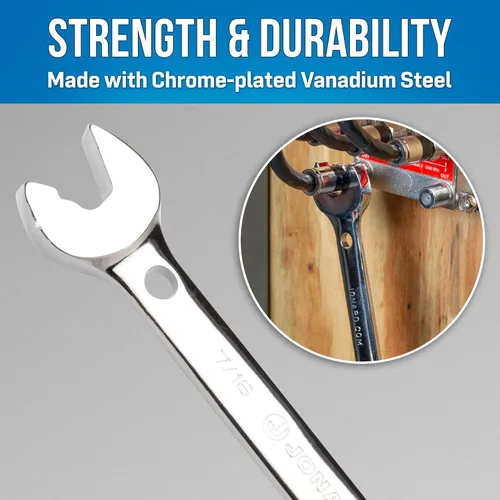 Miniatura 4 de Jonard Tools ASW-7916, llave de trinquete de doble boca, 7/16" y 9/16" – Diseño angular patentado, acero cromado vanadio, apriete y aflojamiento