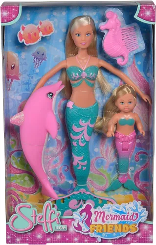 Miniatura 6 de Simba Juguetes - Steffi Love and Evi Mermaid Friends Incluye figura de delfín y peine de caballito de mar A partir de 3 años