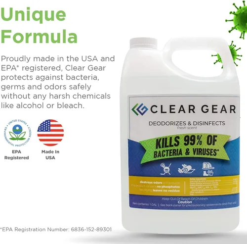 Miniatura 2 de Clear Gear Limpiador de esterillas desinfectantes para gimnasio y desodorante para equipos deportivos y centros de fitness, certificado por la EPA