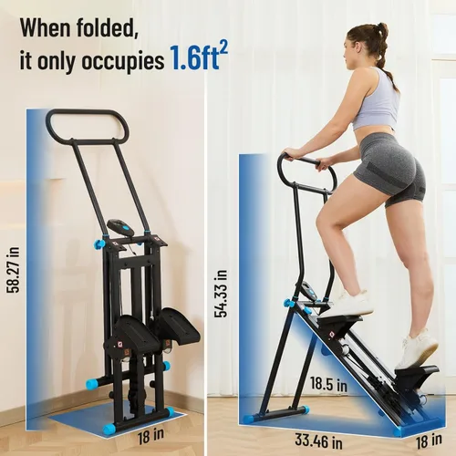 Miniatura 7 de HXD-ERGO Stair Stepper for Home, New Version 6 Adjustable Resistance Vertical Climber Cardio Exercise Machine, Folding Stair Climber for Full Body