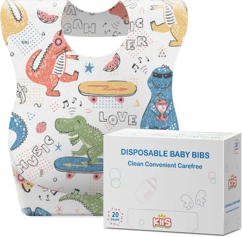 Miniatura 11 de KIIS Baberos desechables para bebés, niños y niñas, empaquetados individualmente, higiénicos, suaves y a prueba de fugas (20 unidades/60 piezas)