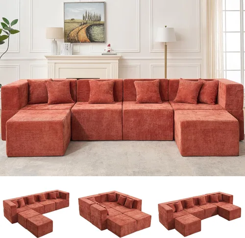 Miniatura 51 de MONVANE 55.5" Convertible Loveseat Sofa, 2-in-1 Boneless Sleeper Sofa Bed Futon Couch with Storage Pocket, Comfy Chenille Deep Seat Boneless Couch