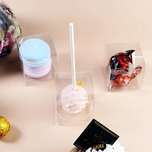 Miniatura 5 de Vowcarol Cajas para tartas para tartas, paquete de 50 cajas para tartas individuales con agujero, cajas de regalo pequeñas de 2 x 2 x 2 pulgadas