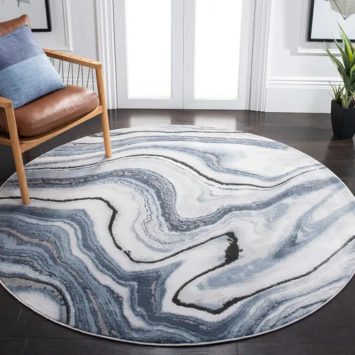 Miniatura 18 de SAFAVIEH Craft Collection - Alfombra decorativa, 2'3" x 4', azul y gris, diseño abstracto moderno, no desprende pelusa y de fácil cuidado, ideal