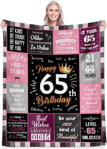 Miniatura 20 de Regalos de cumpleaños número 40 para mujeres, manta de forro polar única de feliz cumpleaños de 50 x 60 pulgadas, regalos divertidos de decoraciones