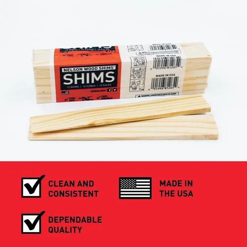 Miniatura 4 de Nelson Wood Shims - Paquete de cuñas de madera de 8 pulgadas, madera natural de alto rendimiento, 100% secado al horno - 1 paquete