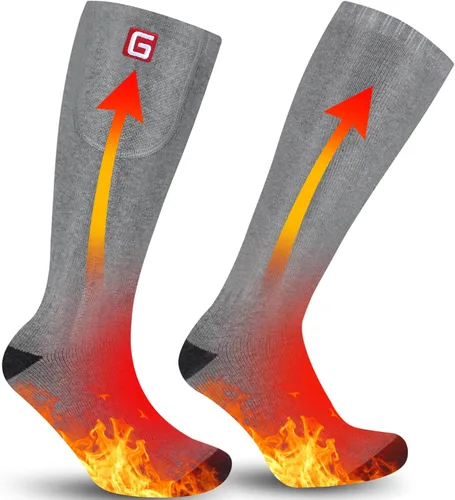 Miniatura 9 de Calcetines calefactables eléctricos para hombre, calcetines calefactables eléctricos con batería para hombre, calcetines térmicos de algodón