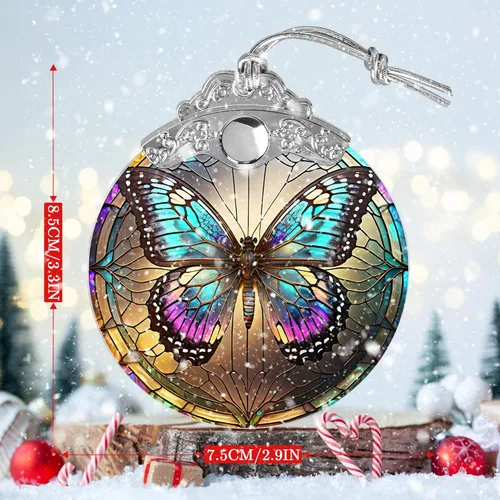Miniatura 4 de Jocidea Adorno de mariposa atrapasoles de vidrieras para Navidad, vacaciones, decoración de árbol, decoración del hogar y regalos