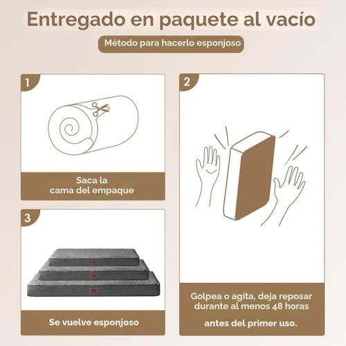 Miniatura 6 de EHEYCIGA Camas ortopédicas XL para perros extra grandes con funda extraíble lavable, gris, 44 x 32 pulgadas